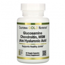  California Gold Nurition Glucosamine Chondroitin MSM Hyaluronic 60 