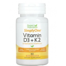 Витамины Super Nutrition Vitamin D3+K2  капсул